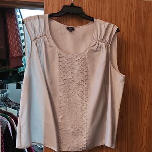 Talbots Silver GraySleeveless Blouse with Textured Detail